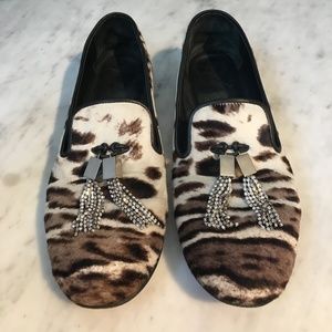 Giuseppe Zanotti Animal Print Calf-Hair Loafers